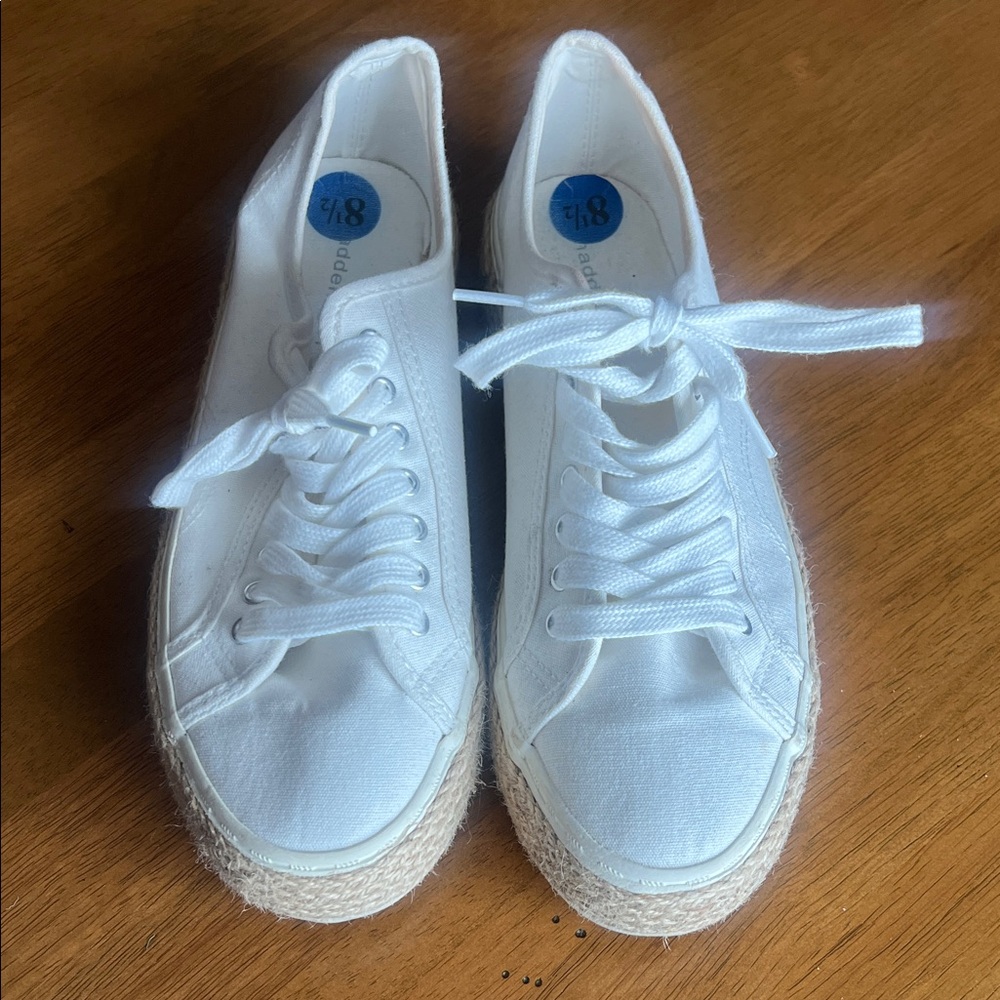 Madden Girl White Canvas Espadrille Sneakers